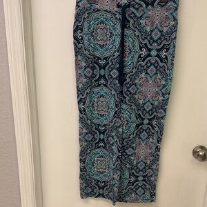 Cynthia Rowley Teal and Pink Paisley Pants